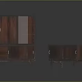 Vintage Wooden Display Cabinet and Storage Cabinet with Glass Doors and Slim Legs