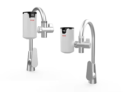 Modern Design Kitchen Faucets With White And Silver Metal Finish Two Styles 3d model