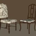 Vintage Wooden Dining Chairs With Fabric Seat Cushion And Classic Backrest Design