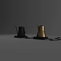 Modern Electric Kettles in Gold and Black with Base and Power Cord for Daily Use Design