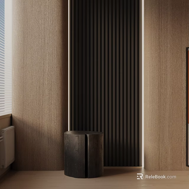 Modern Sleek Side Table With Minimalist Wooden Design In Contemporary Interior 3d model 