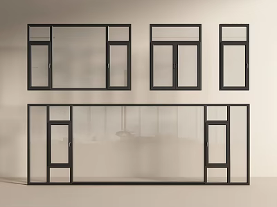 Modern windows casement windows floor-to-ceiling windows bay windows doors and windows 3d model