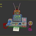 Vintage Electronic Devices Setup With Retro TV Telephone Fan And Label