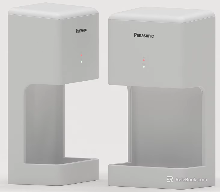 Panasonic Twin White Hand Dryer Modern Design For Daily Use Electrical Appliance 3d model 