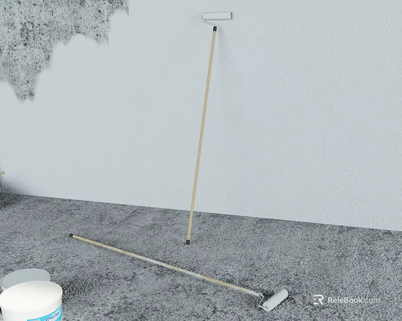 Modern Open Concept Kitchen Interior With Island Counter And Cabinets 3d model