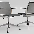 Modern Office Chairs With Mesh Back And Metal Armrests Swivel Base Design