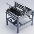 Industrial Equipment With Metal Frame Conveyor Belt And Mechanical Components