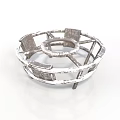 Sturdy Industrial Metal Equipment With Circular Frame Central Hole And Rectangular Plates