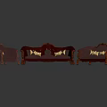 Elegant Dark Brown Sofa Set With Three Seater Two Seater Single Armchair And Golden Cushions
