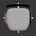 Modern Wooden Chair with Armrest Gray Seat and White Base Design