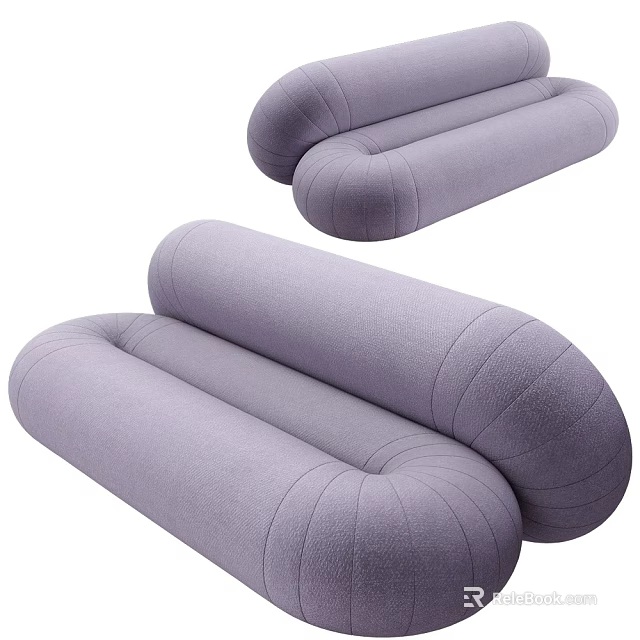 Modern Sectional Sofa With Soft Plush Fabric Curved Design And Comfortable Seating 3d model