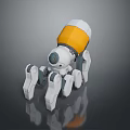 Game and Movie Character Multi Legged Robot With White Yellow Gray Design And Camera Eye
