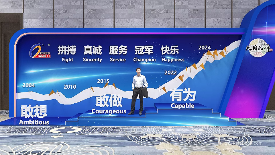 2024 Fight Sincerity Service Champion Happiness Courageous Capable Photo Check-in Spot 3d model 