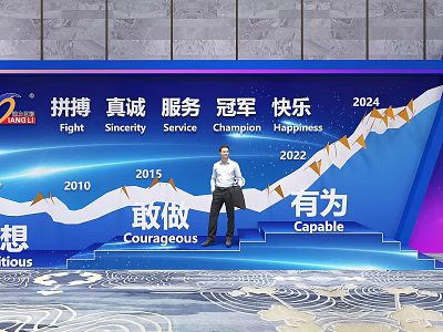 2024 Fight Sincerity Service Champion Happiness Courageous Capable Photo Check-in Spot 3d model