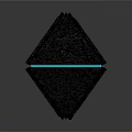 Modern Abstract Black Geometric Structure Composed of Small Cubes with Blue Glowing Edges