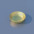 Elegant Golden Tableware Set With Intricate Hollow Out Pattern Bowl And Shiny Surface