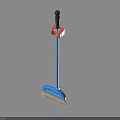 Practical Household Cleaning Brush With Blue Brush Head Red Clip And Black Handle
