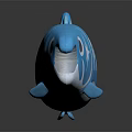 Blue Fish Shaped Stuffed Toy With FIGHTERS Text And Star Design For Kids