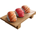 Fresh Assorted Sushi on Wooden Tray for Appetizing Japanese Cuisine