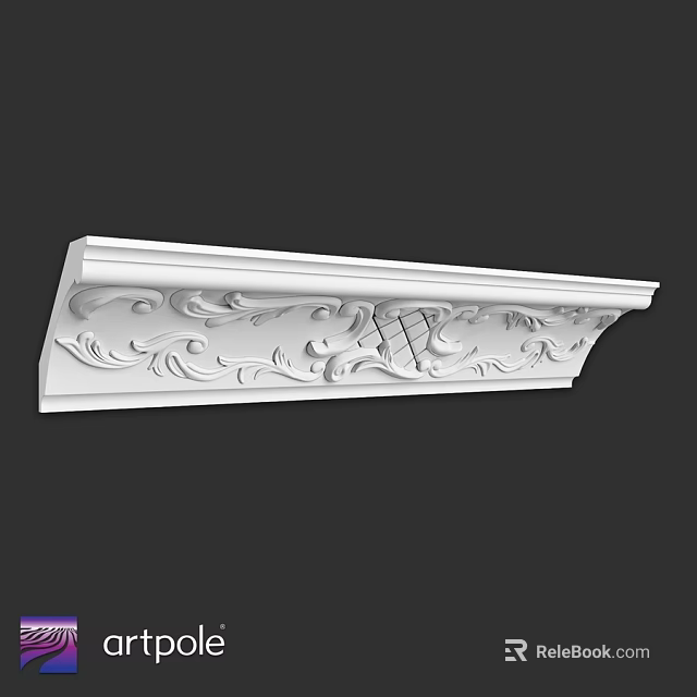 White Decorative Architectural Component With Intricate Carved Patterns And Ornate Design 3d model 