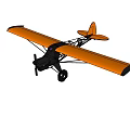 Red Model Biplane Toy With Propeller Wings And Tail Design 3d model