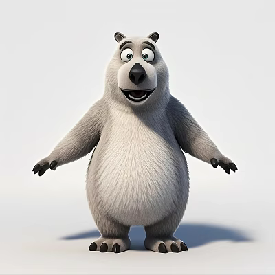Cute Cartoon Reptile Character Standing With Open Arms And Happy Expression 3d model