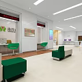 Modern Bank Lobby Interior With Spacious Design Service Counter And Self Service Kiosks