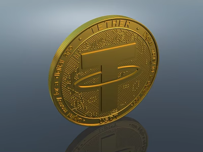 Golden Coin Jewelry Accessory With Engraved Patterns And Shiny Reflective Surface 3d model