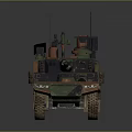 Military Tank With Camouflage Paint Multiple Wheels Turret On Top And Antennas For Combat Use