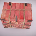 Red Industrial Empty Storage Cases With Reinforced Wooden Frames And Metal Clasps