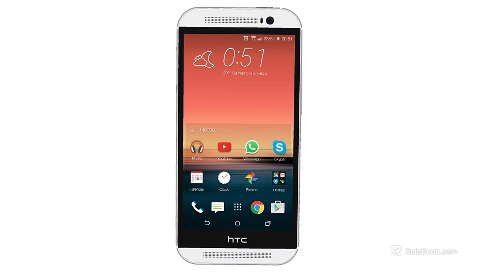 HTC Smartphone Home Screen Display With Time Weather And Multiple App Icons 3d model 