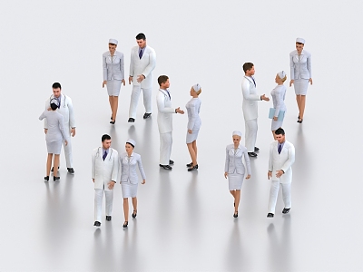 multi-person doctor nurse hospital person medical staff medical staff 3d model