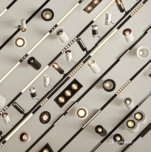 Modern LED Downlights And Spotlights With Sleek Design For Home Lighting 3d model