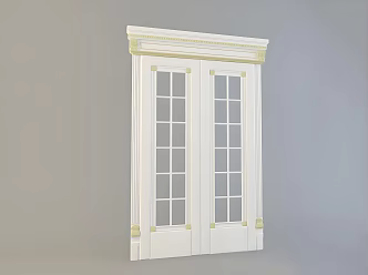 Swing door double door entry door 3d model