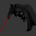 Darth Vader Character In Black Costume With Helmet And Red Lightsaber