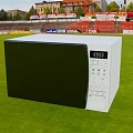 Modern Kitchen Appliance Microwave Oven With Black Panel And White Body