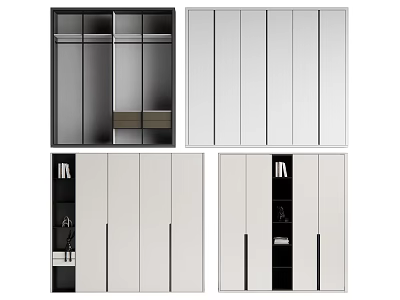 Modern Wardrobe Designs With Sliding Mirror Doors Storage Shelves And Drawers 3d model