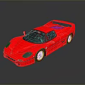 Red Sports Car With Sleek Body And Shiny Wheels On Black Reflective Surface