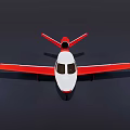 Stylish Red And White Airplane With Streamlined Design 3d model