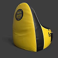 Yellow And Black Bean Bag Chair Set With Three Different Sizes For Home Living Room