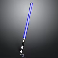 Detailed Blue Lightsaber With Black Hilt And Glowing Blade Display Scene