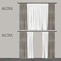 Poliform Modern Interior Curtains With Brown And White Double Layer Window Design 3d model