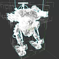 Military Combat Weapon Robotic Unit with Camouflage Design Mechanical Legs and Multiple Missile Launchers