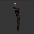 Detailed Crab With Purple Claws Dark Colored Body And Multiple Legs