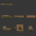 Ancient Architectural Ruins With Stone Brick Structures Various Shapes And Moss Weathered Traces
