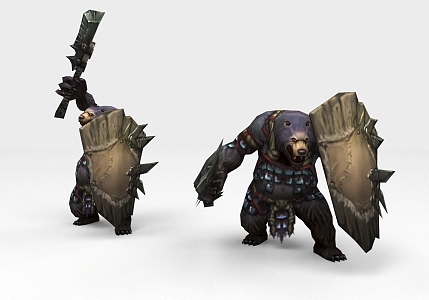 Modern Game Character Integrated Bear Warrior Game Character 3d model