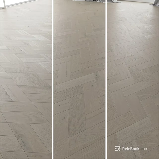 Light Colored Wooden Floor Components With Herringbone Parquet Patterns And Natural Texture 3d model 