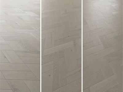Light Colored Wooden Floor Components With Herringbone Parquet Patterns And Natural Texture 3d model