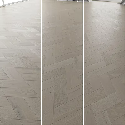 Light Colored Wooden Floor Components With Herringbone Parquet Patterns And Natural Texture 3d model