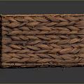 Woven Brown Square Storage Basket With Natural Wicker For Home Organizing Decor